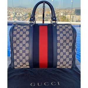 GUCCi Vintage Web GG Boston Medium Bag